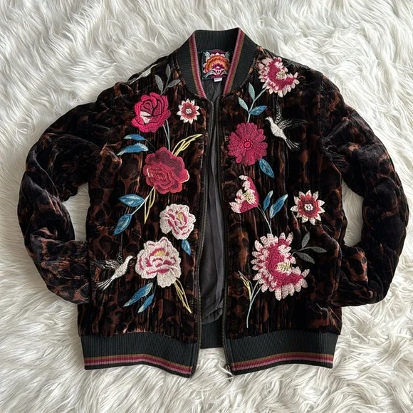 Johnny Was Junia velvet Quilted Bomber Jacket Size XS - Picture 11 of 13